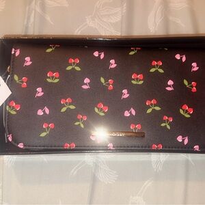 Aldo Spade Black Wallet with Cherry Design